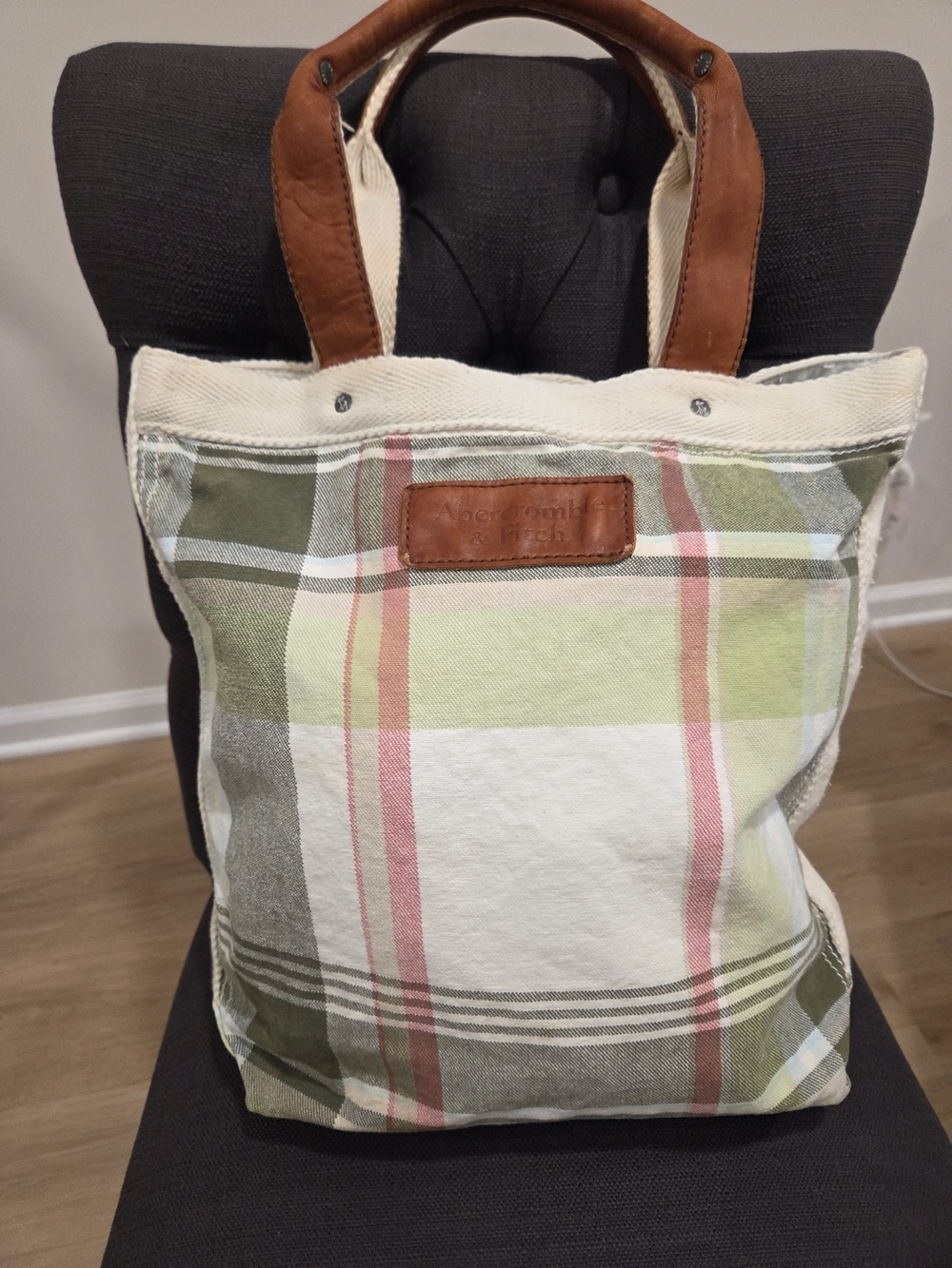 Abercrombie & Fitch Tote Bag Women OS Vintage Plaid School Teacher Y2K Preppy
